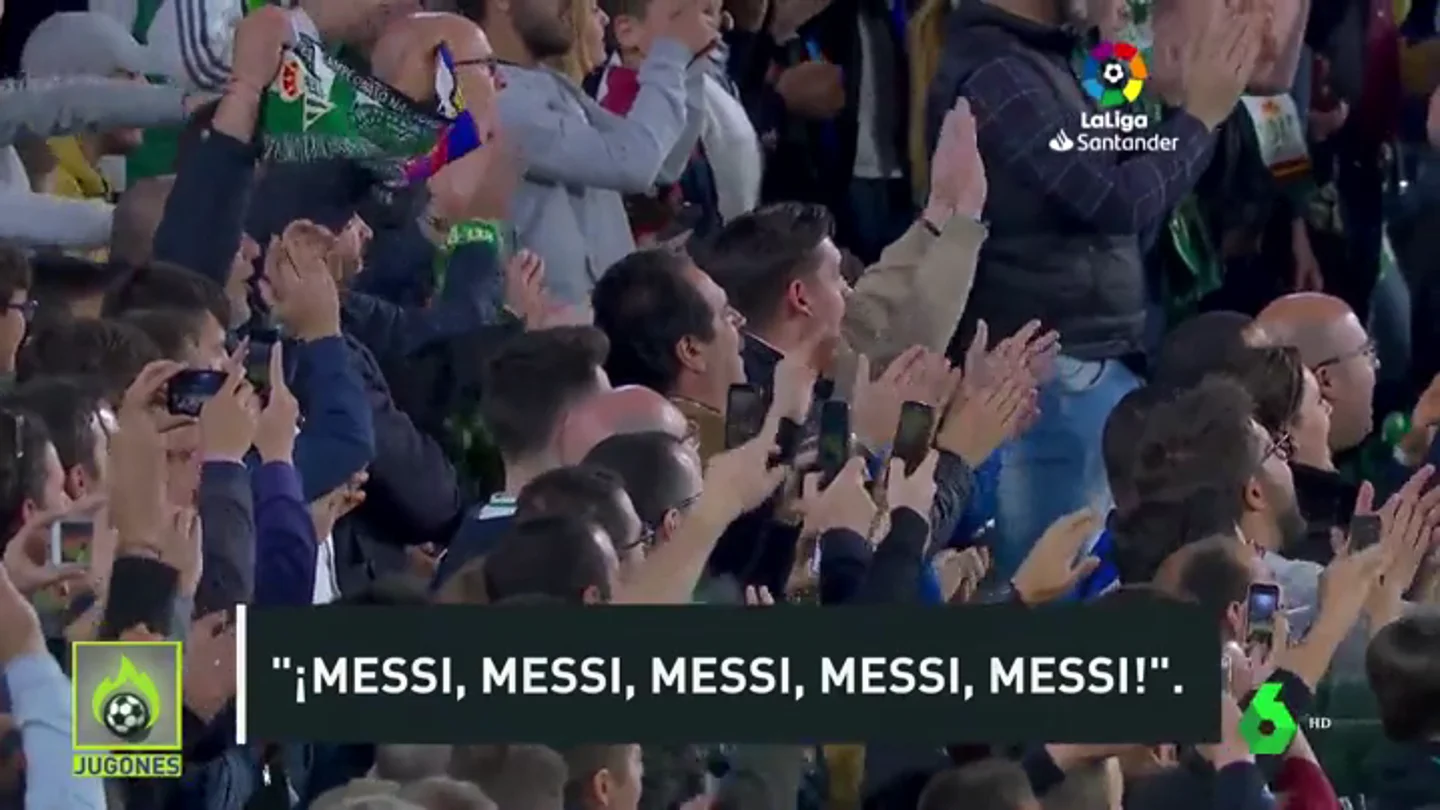 El Benito Villamarín se rinde a Messi El Benito Villamarín se rinde a Messi