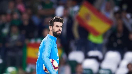 Gerard Piqué, en el Benito Villamarín Gerard Piqué, en el Benito Villamarín