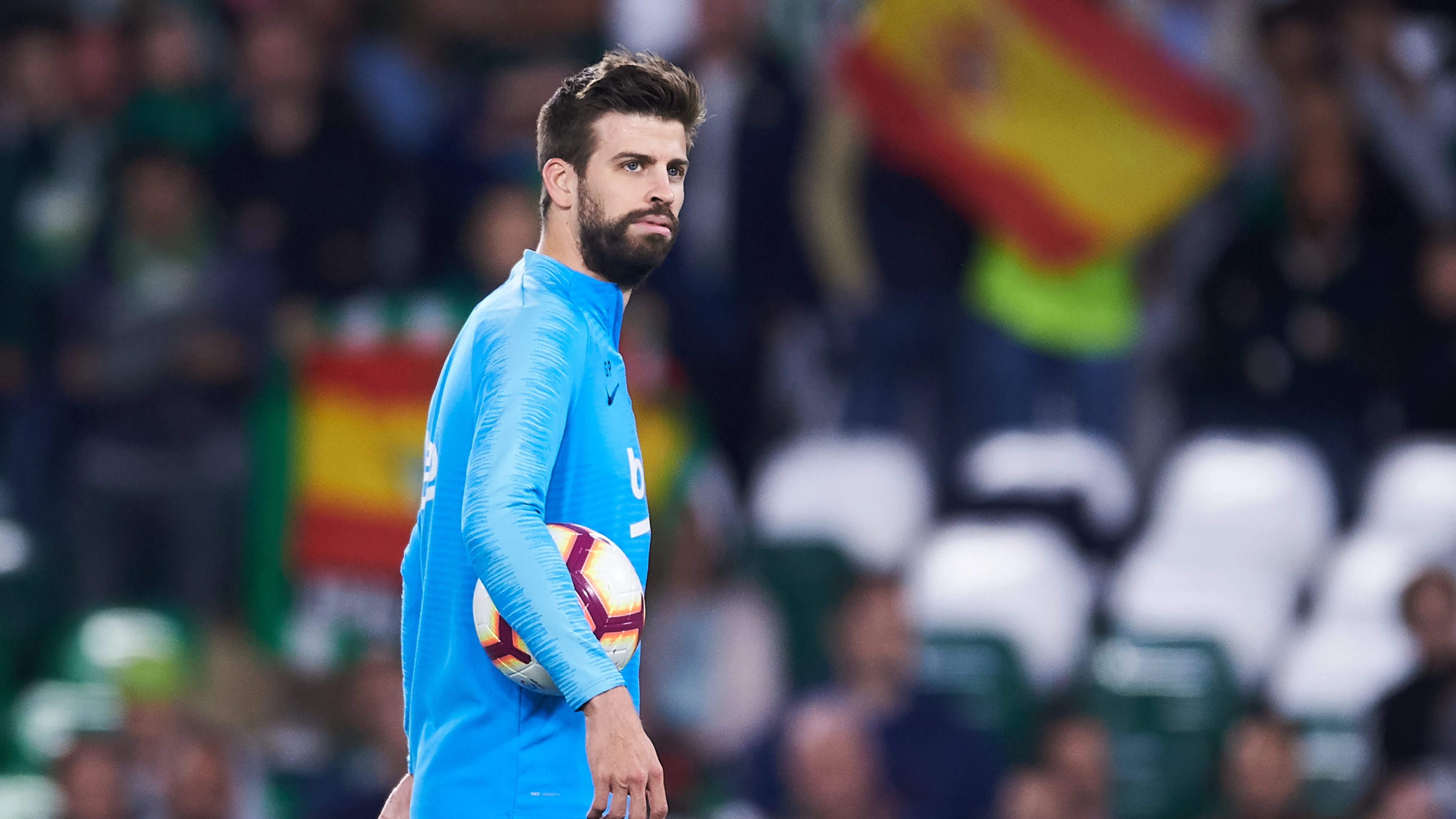 Gerard Piqué, en el Benito Villamarín