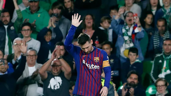 Messi, ovacionado por el Villamarín Messi, ovacionado por el Villamarín