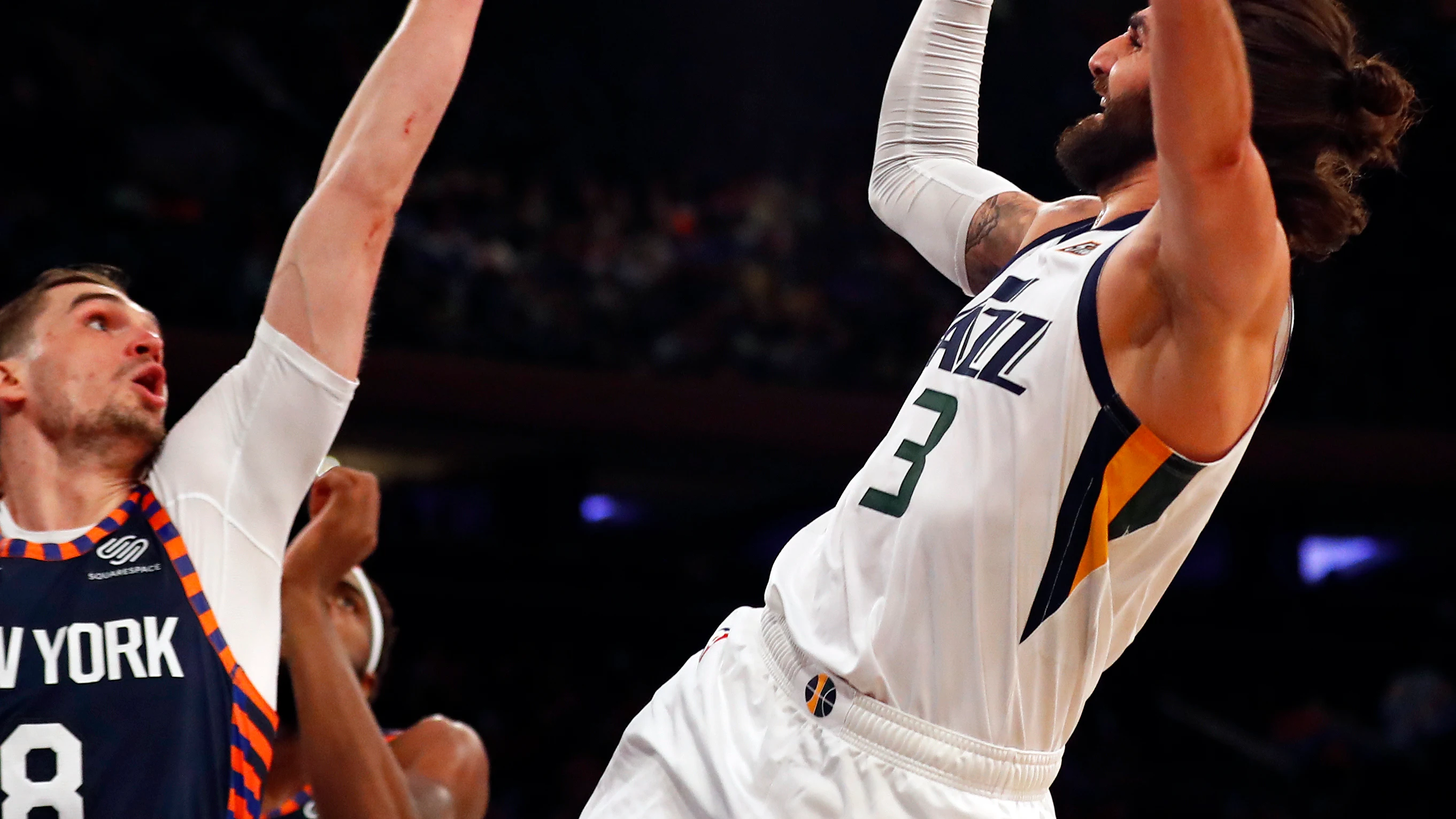 Ricky Rubio, en acción ante los Knicks en el Madison Square Garden