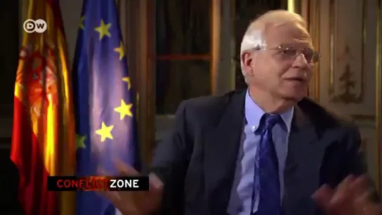 Josep Borrell para una entrevista en DW News Josep Borrell para una entrevista en DW News