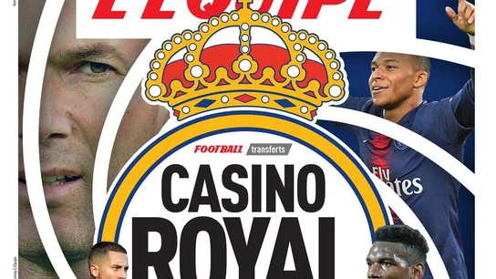 La portada de 'L'Equipe' con los planes del Real Madrid para el mercado de fichajes La portada de 'L'Equipe' con los planes del Real Madrid para el mercado de fichajes