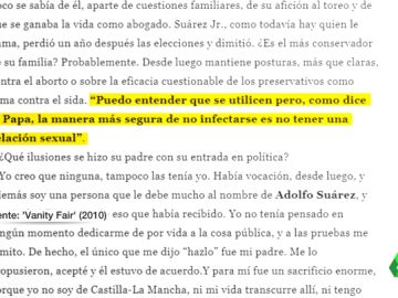 De guardias civiles, cebollas, preservativos y VIH: las otras polémicas de Suárez Illana De guardias civiles, cebollas, preservativos y VIH: las otras polémicas de Suárez Illana