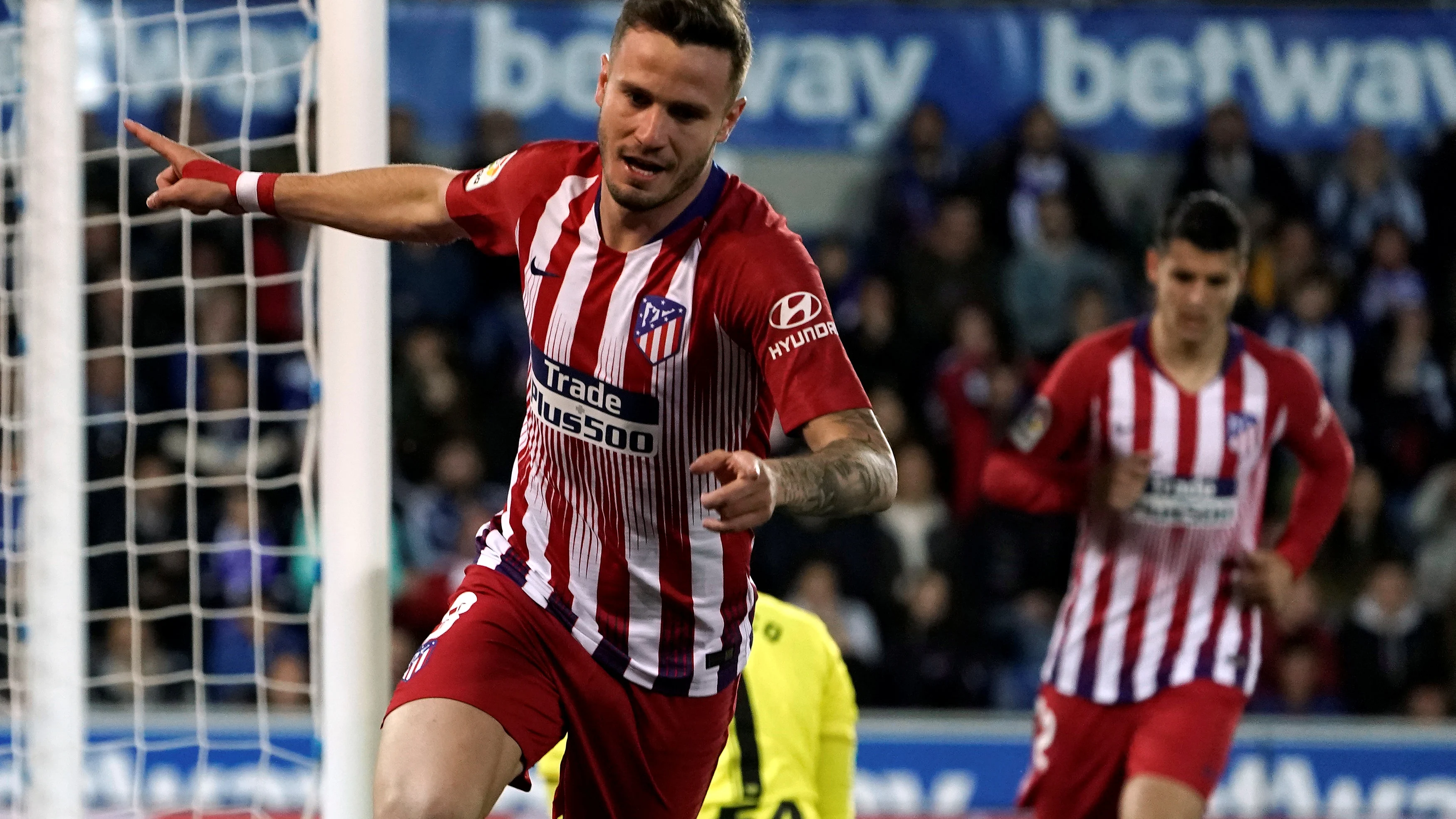 Saúl celebra su gol contra el Alavés