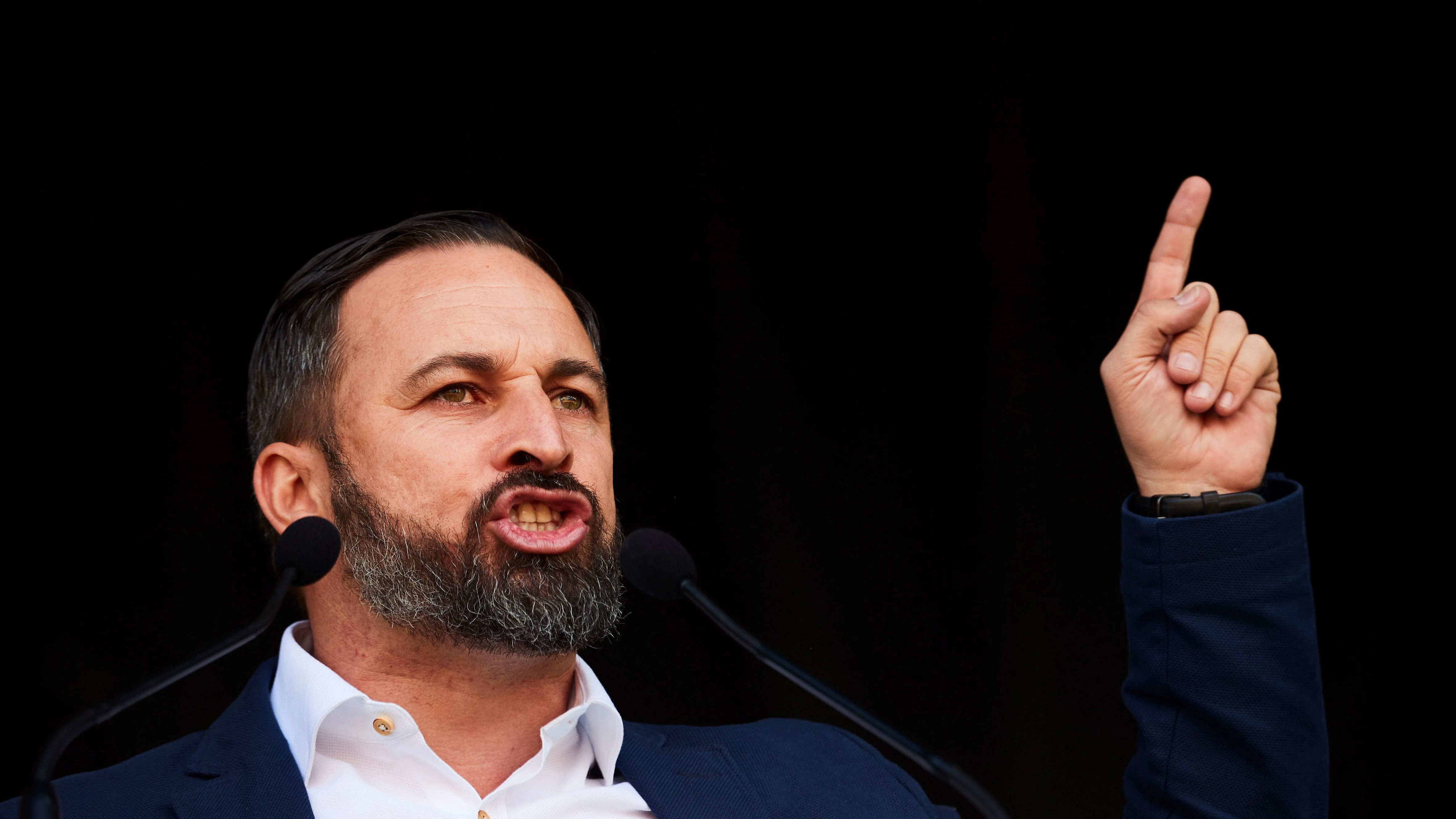 El líder de Vox Santiago Abascal, durante su intervención en el acto