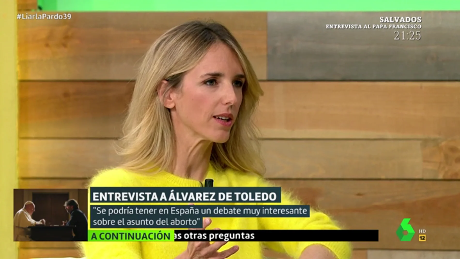 Cayetana Álvarez de Toledo: "Se debería dar libertad de voto sobre estos asuntos de consciencia"