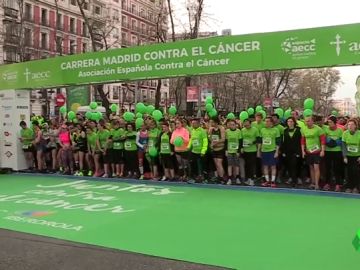 Participantes en la carrera contra el cáncer en Madrid Participantes en la carrera contra el cáncer en Madrid