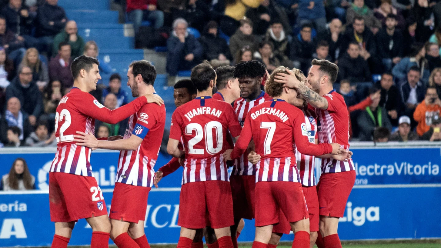 El Atlético celebra un gol El Atlético celebra un gol