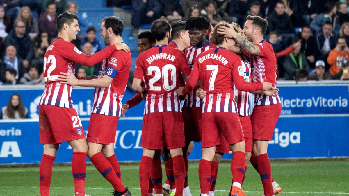 El Atlético celebra un gol