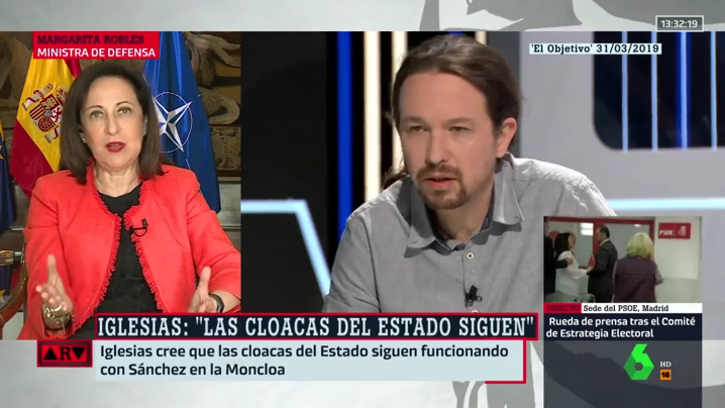 El mensaje de Margarita Robles a Pablo Iglesias sobre las cloacas del Estado El mensaje de Margarita Robles a Pablo Iglesias sobre las cloacas del Estado