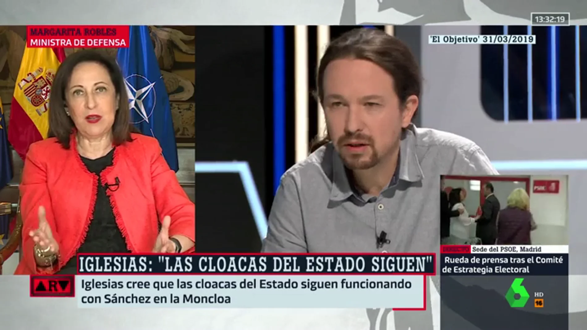 El mensaje de Margarita Robles a Pablo Iglesias sobre las cloacas del Estado