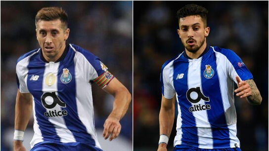 H&eacute;ctor Herrera y &Aacute;lex Telles, en un partido con el Oporto