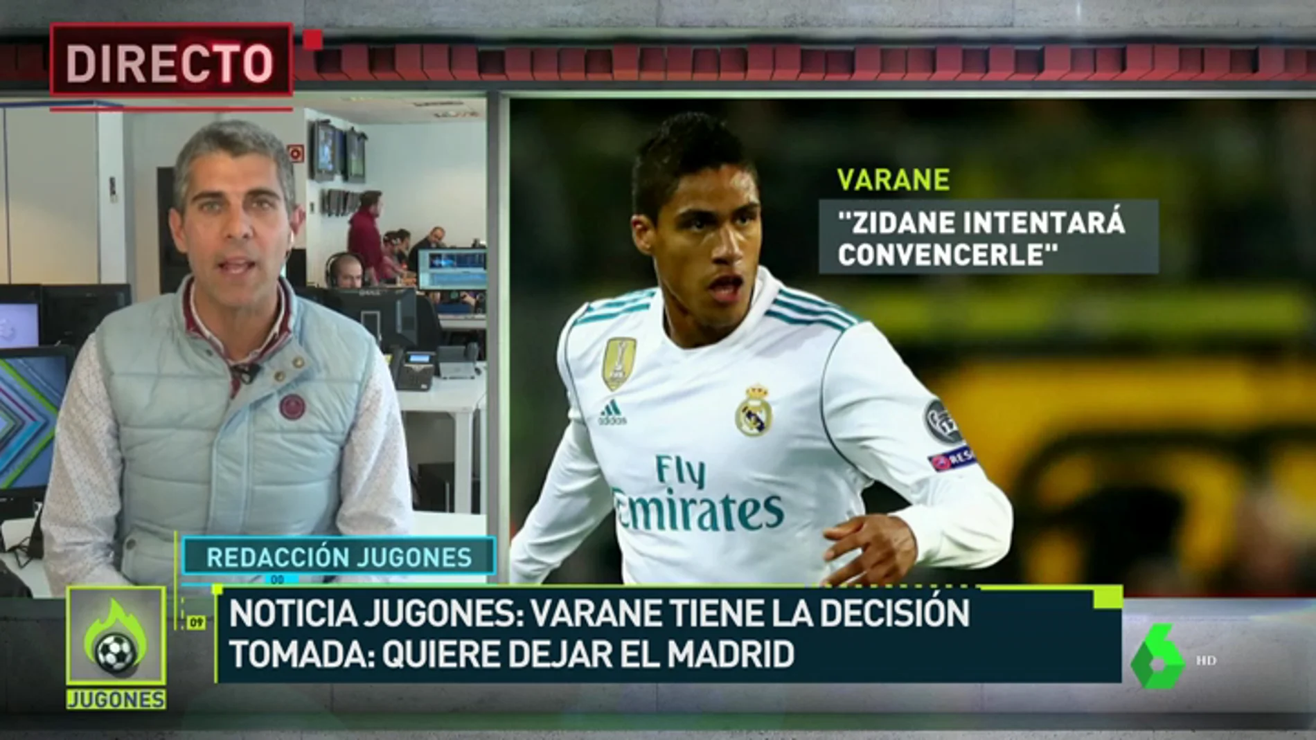 Noticias 'Jugones': Varane ha comunicado al Real Madrid su intención de marcharse
