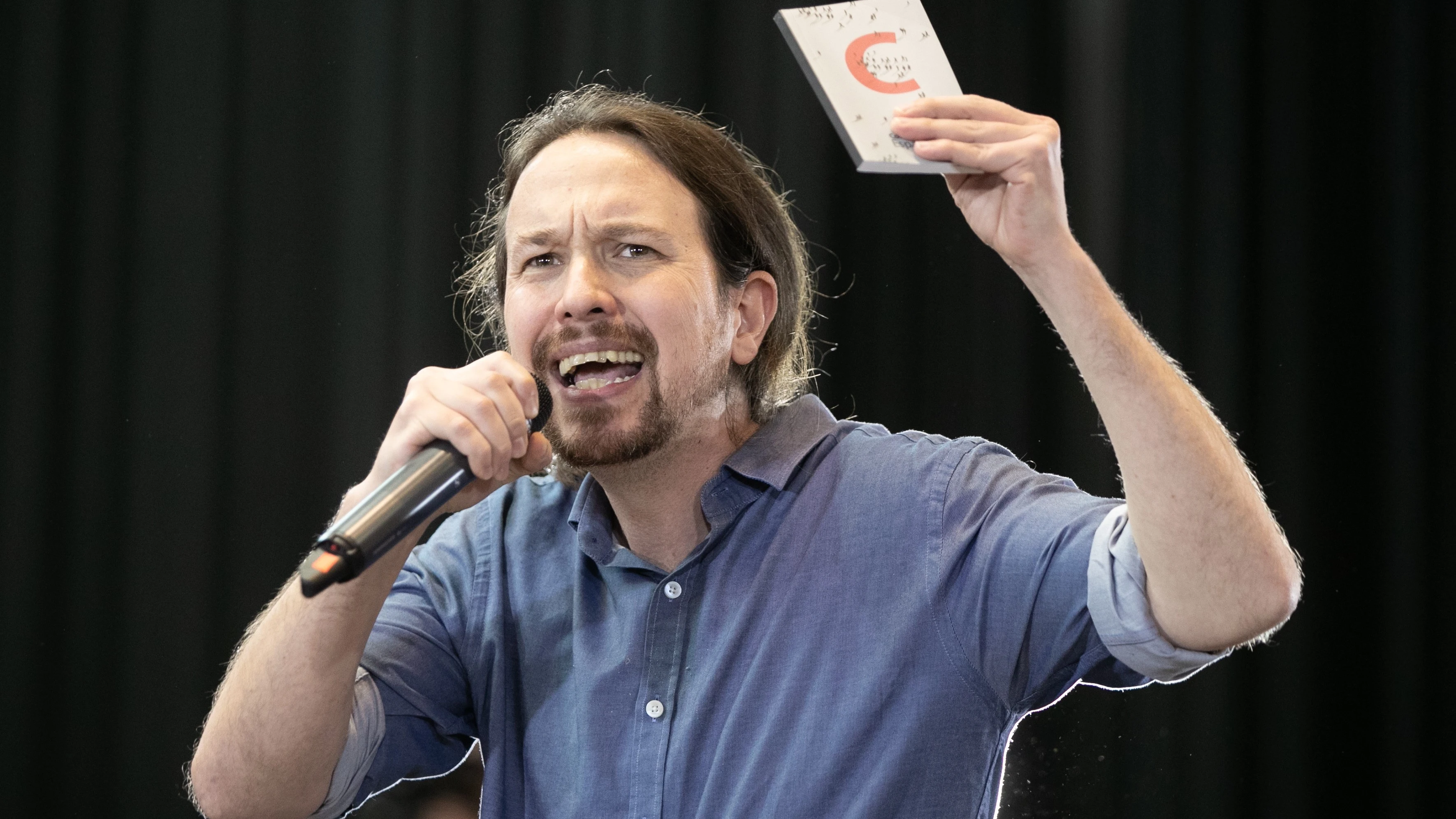 El candidato de Unidas Podemos a la Presidencia del Gobierno, Pablo Iglesias