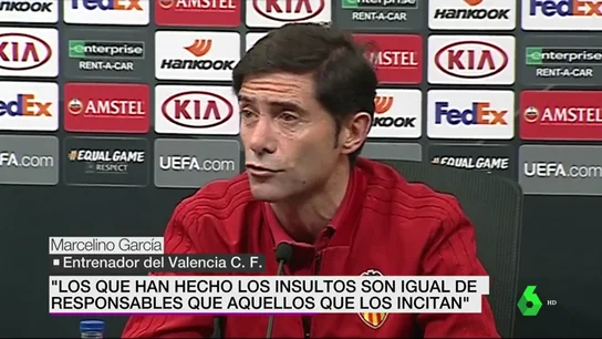 Marcelino: "Los que insultan son igual de responsables que aquellos que con sus declaraciones incitan a ellos" Marcelino: "Los que insultan son igual de responsables que aquellos que con sus declaraciones incitan a ellos"