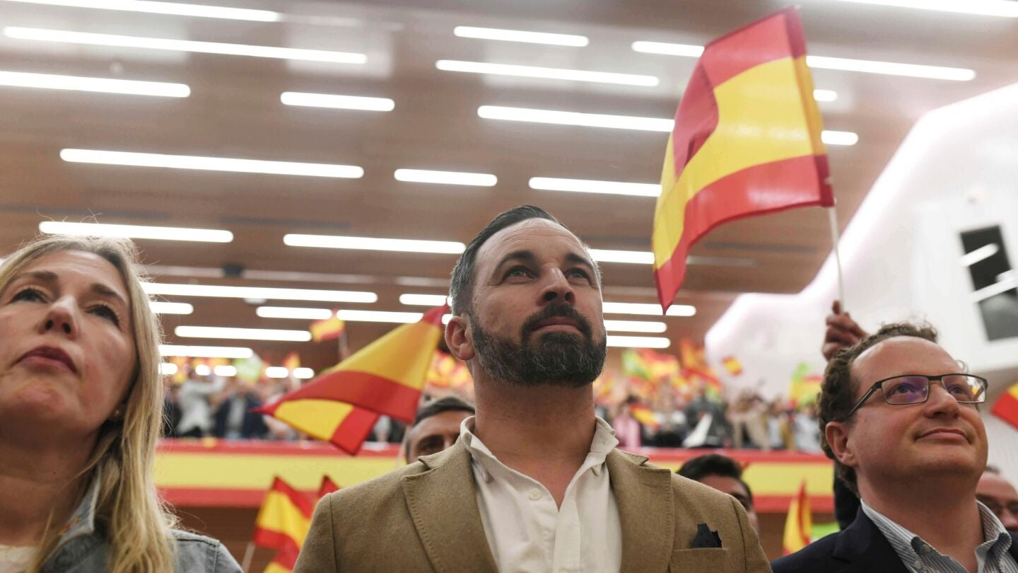 El l&iacute;der de Vox Santiago Abascal en un acto en C&oacute;rdoba