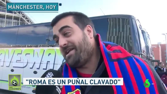 La afición culé no olvida el desastre de la Roma La afición culé no olvida el desastre de la Roma