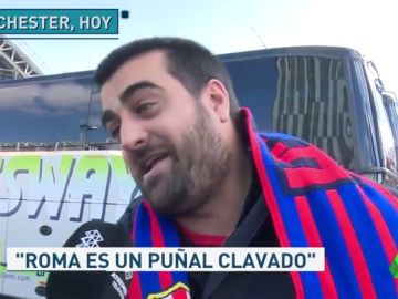 La afición culé no olvida el desastre de la Roma La afición culé no olvida el desastre de la Roma