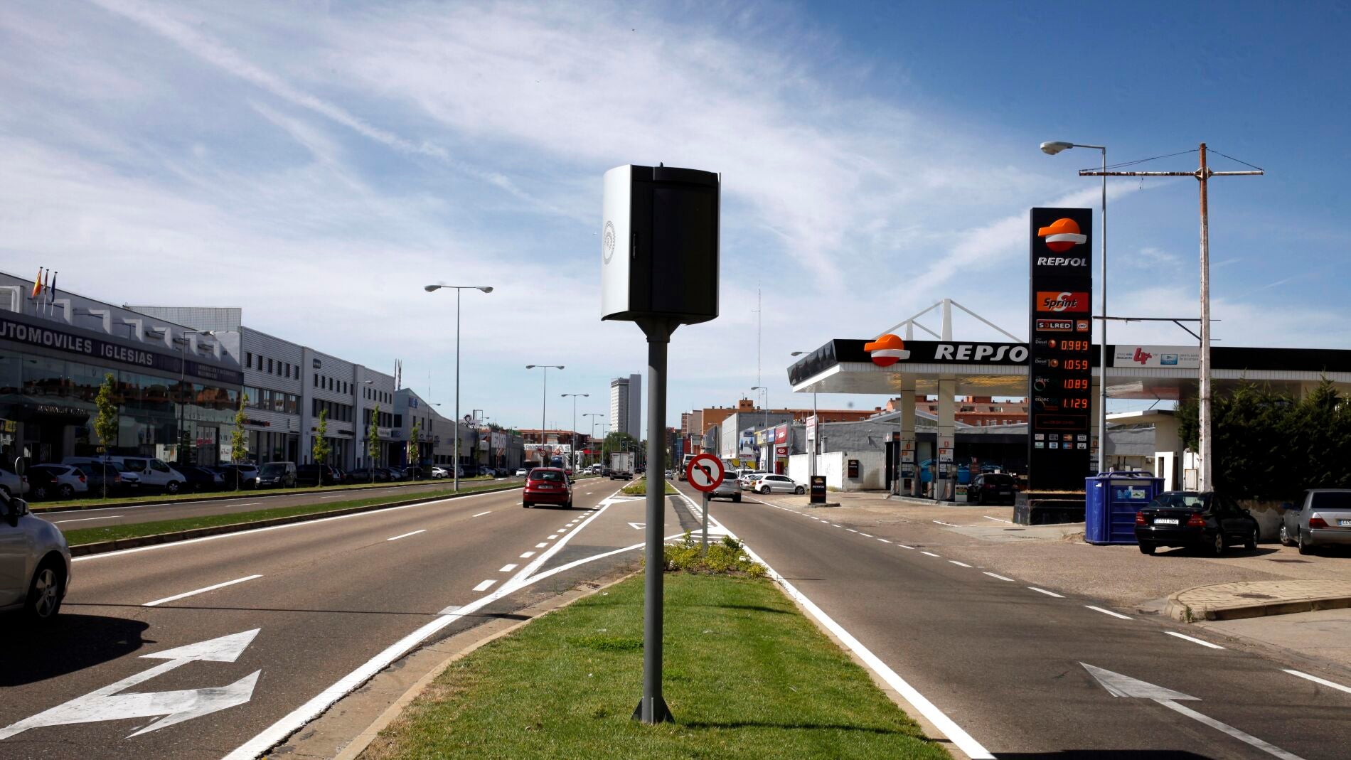 Radar de velocidad en la Avenida de Burgos de Valladolid