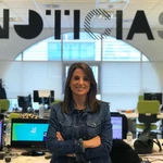Ángela Vera, en la caravana electoral de Vox