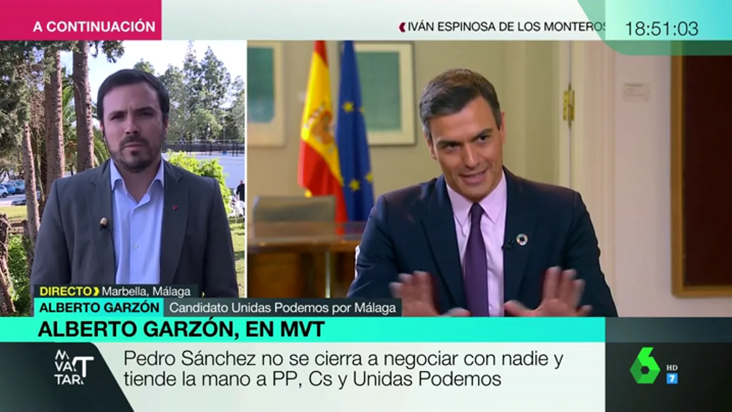 Alberto Garzón: "El voto al PSOE puede servir para que Rivera sea ministro de Trabajo" Alberto Garzón: "El voto al PSOE puede servir para que Rivera sea ministro de Trabajo"