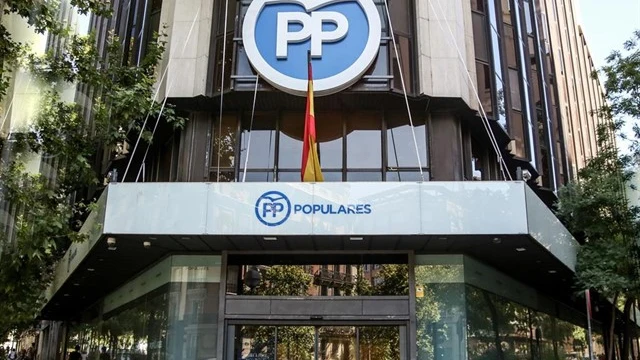 Fachada de la sede del PP en Madrid