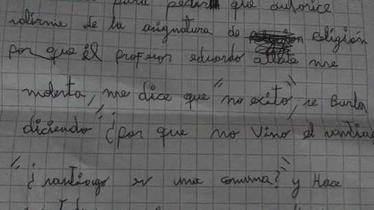 La carta que envió el pequeño Santiago a la directora de su colegio. La carta que envió el pequeño Santiago a la directora de su colegio.