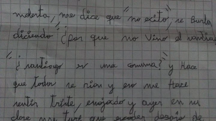 La carta que envió el pequeño Santiago a la directora de su colegio.