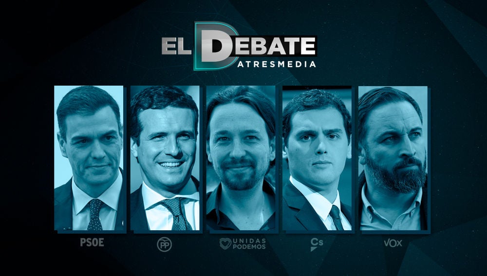 Los candidatos del debate del 23A en Atresmedia