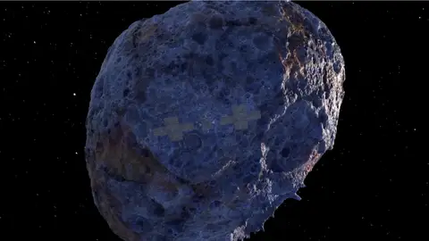 Recreación de Psyche, el mayor asteroide metálico del Sistema Sola Recreación de Psyche, el mayor asteroide metálico del Sistema Sola