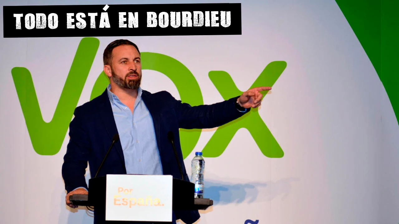 Santiago Abascal en un acto de Vox Todo está en Bourdieu en El Muro