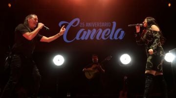 Camela en su concierto en el WiZink Center de Madrid