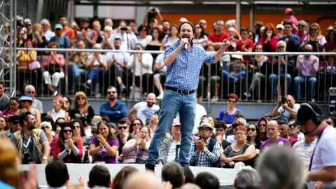 Imagen de Pablo Iglesias durante un acto electoral Pablo Iglesias
