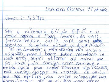 La carta de un niño a un árbitro La carta de un niño a un árbitro