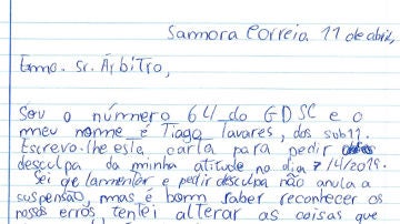 La carta de un niño a un árbitro