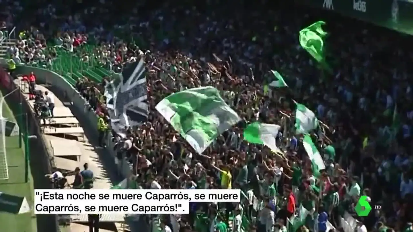 "Esta noche se muere Caparrós", el cántico escuchado en el Villamarín "Esta noche se muere Caparrós", el cántico escuchado en el Villamarín