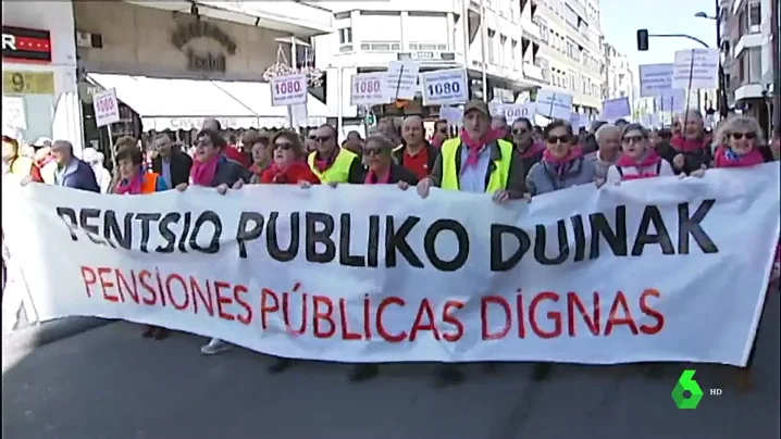 Manifestación de pensionistas en Bilbao