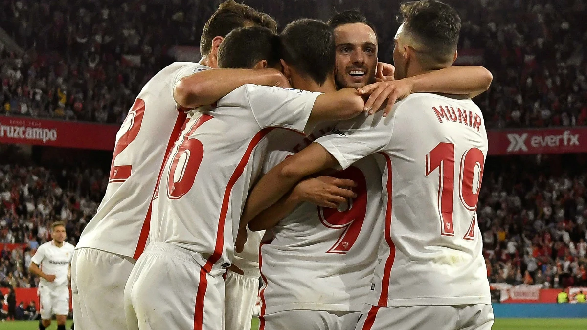 El Sevilla celebra un gol