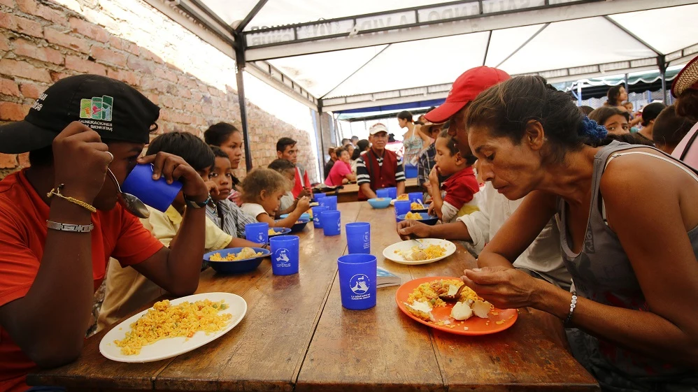 En la imagen, un albergue donde se atiende a ciudadanos venezolanos, en la ciudad de Cúcuta (Colombia)