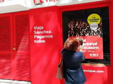 Local escogido por Nuevas Generaciones del PP para montar su campaña "Falcon Viajes" Local escogido por Nuevas Generaciones del PP para montar su campaña "Falcon Viajes"