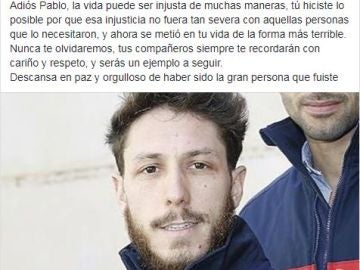 Pablo Cano, bombero fallecido a los 34 años Pablo Cano, bombero fallecido a los 34 años