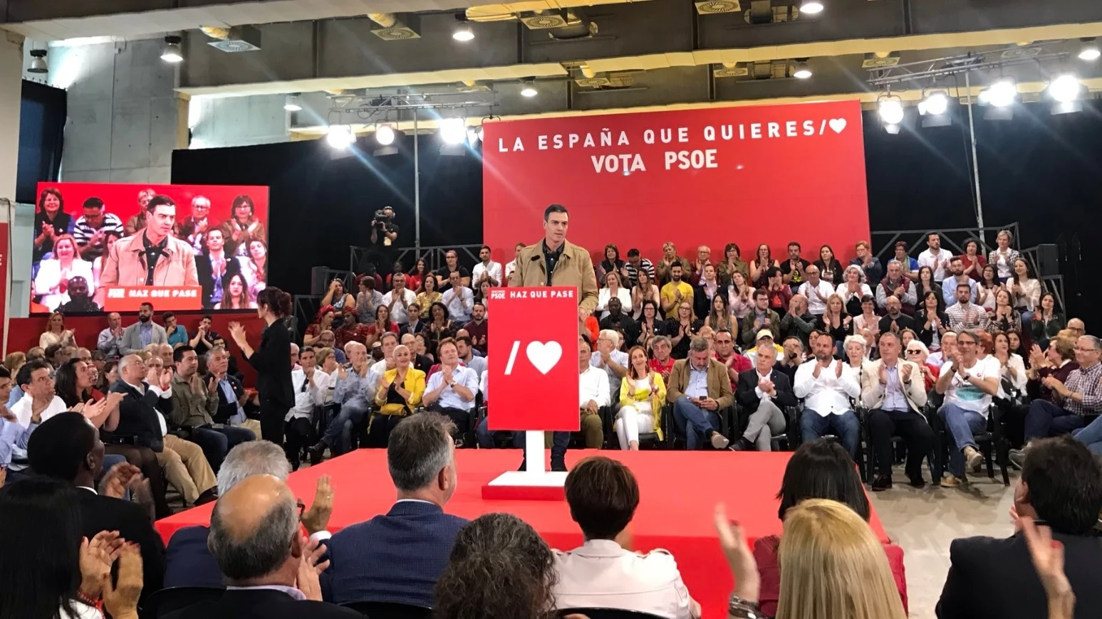 Pedro Sánchez en un acto electoral