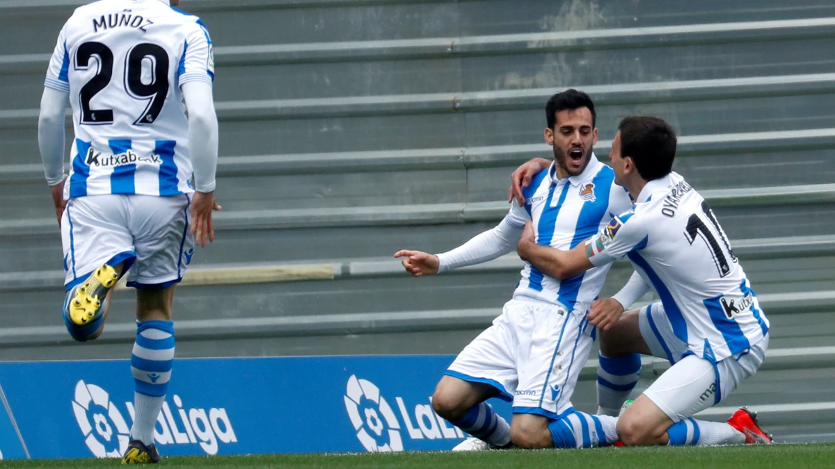 Juanmi celebra un gol