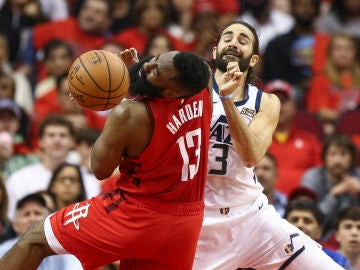 James Harden y Ricky Rubio James Harden y Ricky Rubio