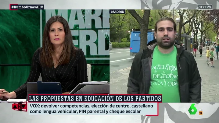 Jorge Castaño (Marea Verde) analiza las propuestas de los partidos en educación: "Ahora más de la mitad de financiación se va a la escuela concertada"