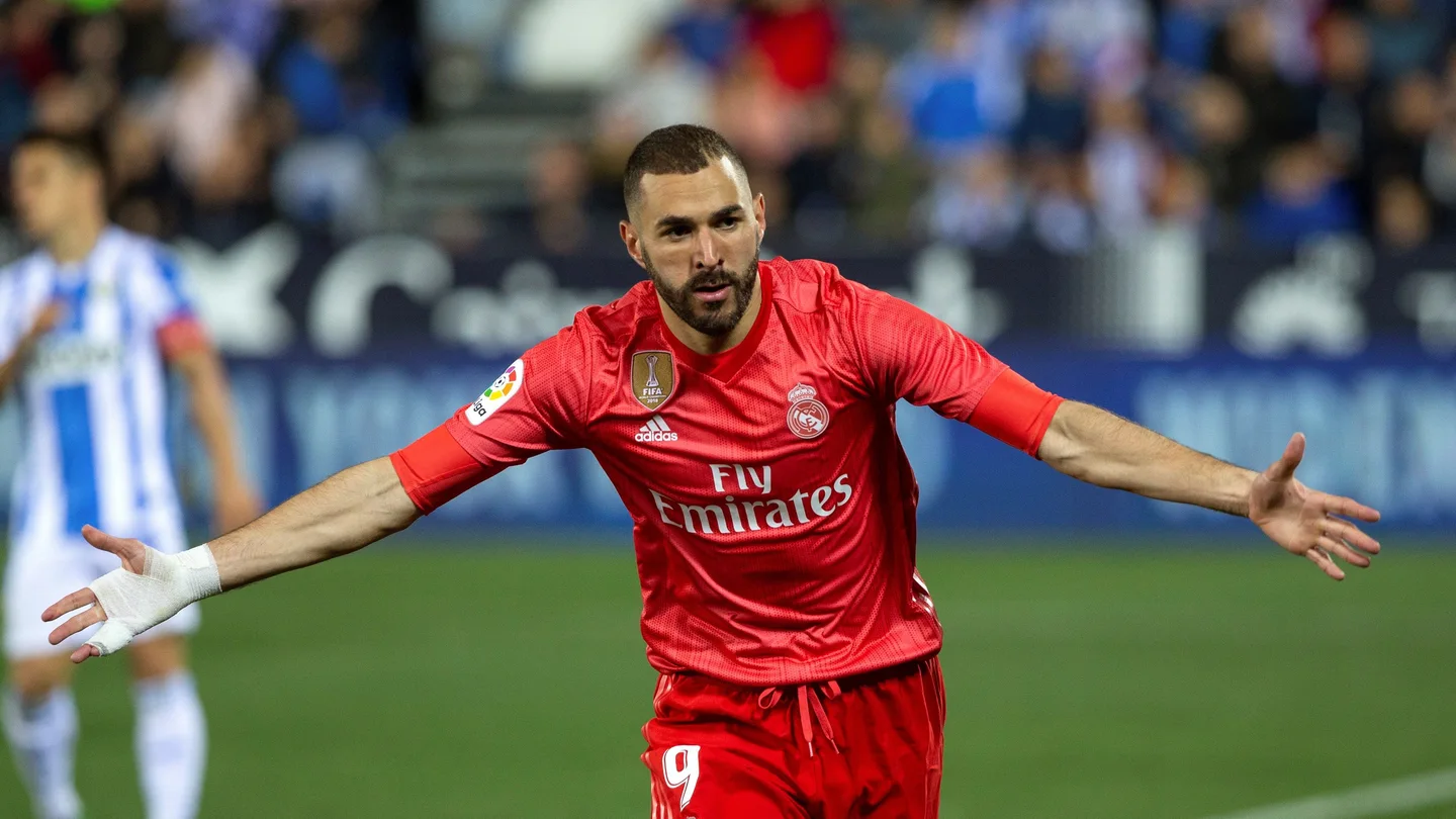 Benzema celebra su gol en Butarque Benzema celebra su gol en Butarque
