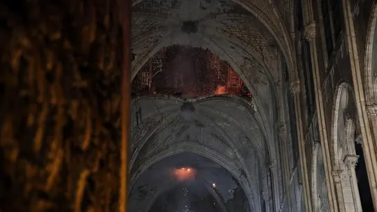 Vista del techo de la catedral de Notre Dame este lunes, en París (Francia). Vista del techo de la catedral de Notre Dame este lunes, en París (Francia).