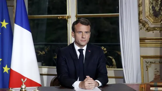 Macron, en una comparecencia como presidente de Francia. Macron, en una comparecencia como presidente de Francia.