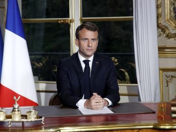 Macron, en una comparecencia como presidente de Francia. Macron, en una comparecencia como presidente de Francia.